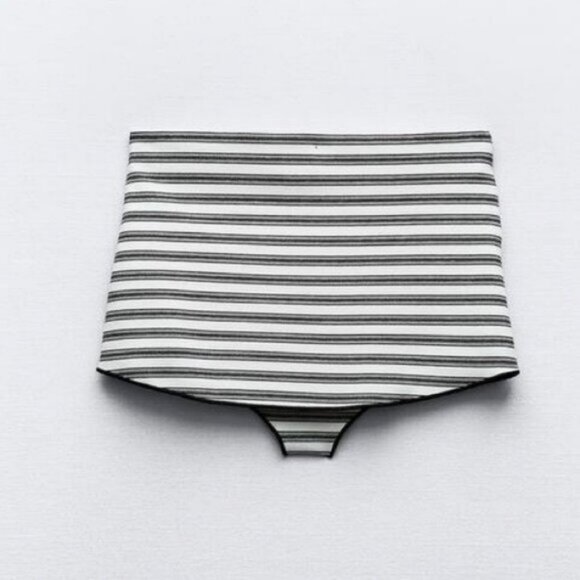 ZARA 2 PIECE SET STRIPED STRETCH KNIT TOP AND HIPSTER PANTIES - Picture 7 of 8